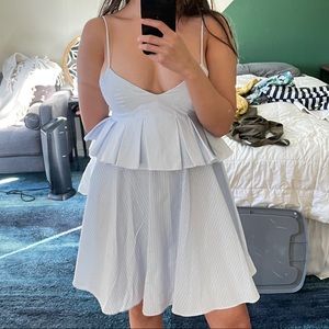 Adorable baby blue striped mini dress ZARA XS